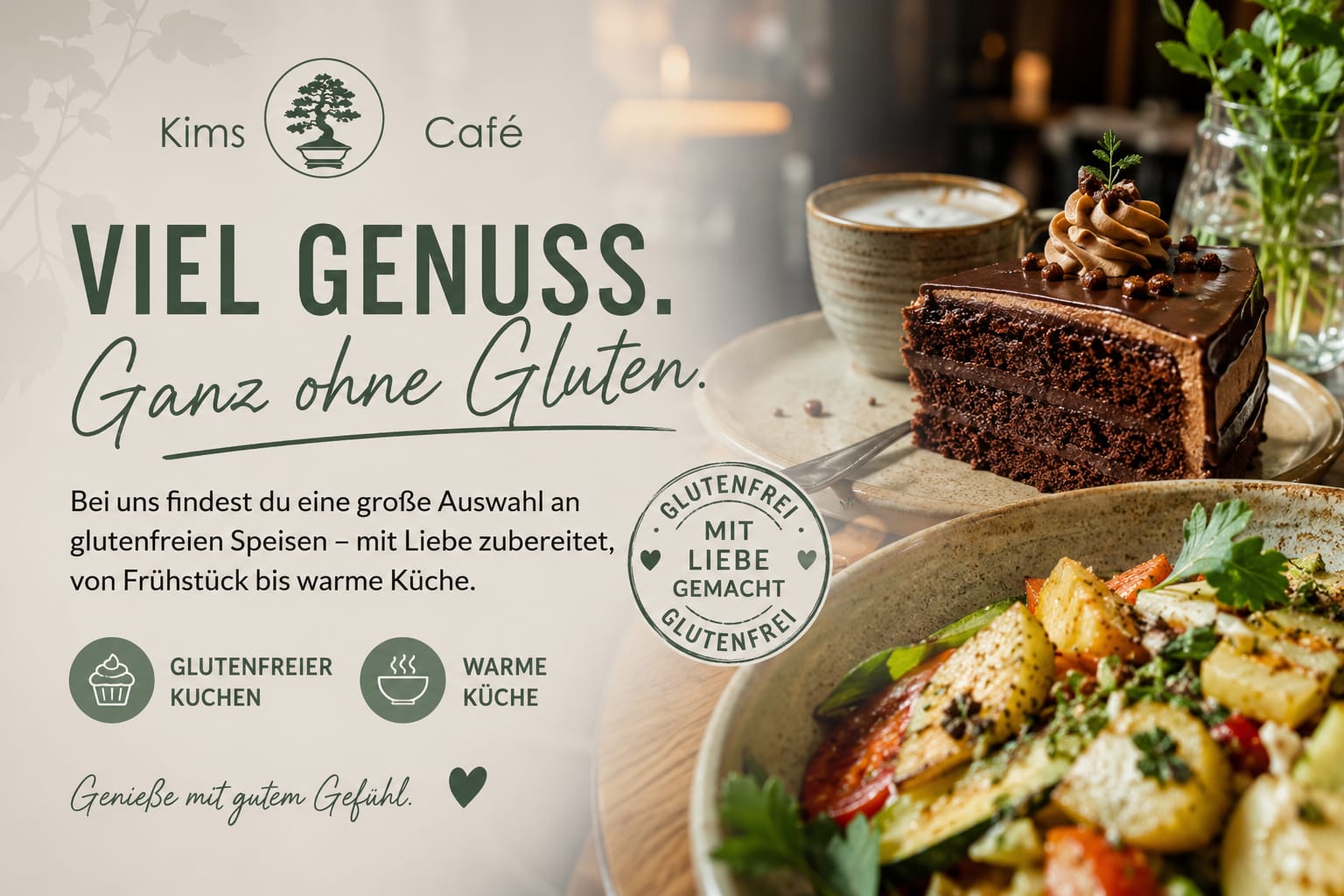 Kims Café glutenfreie Speisen, Frühstück & Kuchen Neuss